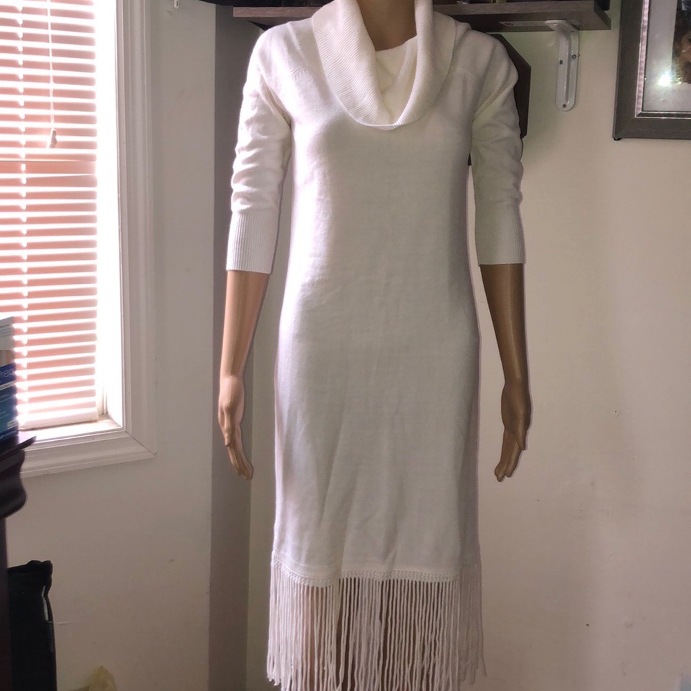 NWOT NY & Co. Ivory 3/4 Sleeve Dress Sz XS